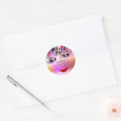Sticker Rond Poches d'extension de trait d'artiste de maquillag (Enveloppe)