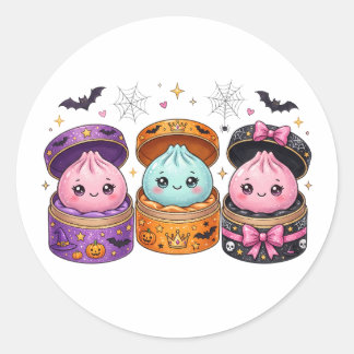 Sticker Rond Pochons Halloween Dumpling Squishies dans un Mystè