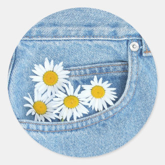 Sticker Rond Pocketful de marguerites