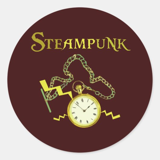 Sticker Rond Pocketwatch Steampunk (Devant)