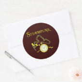 Sticker Rond Pocketwatch Steampunk (Enveloppe)