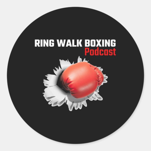 Sticker Rond Podcast de boxe Ring Walk (Devant)