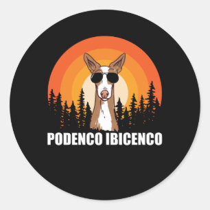 Sticker Rond Podenco   Dog Owner Ibizan Hound