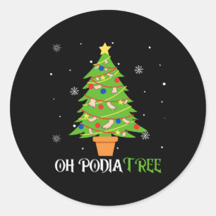 Sticker Rond Podiatrié noël arbre podiatre pied médical comme