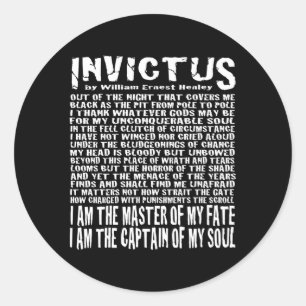 Sticker Rond Poème Invictus