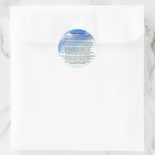 Sticker Rond Poème Rainbow Bridge (Sac)