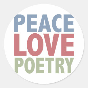 Sticker Rond Poésie d'amour de paix