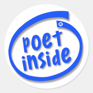Sticker Rond Poète à l'intérieur
