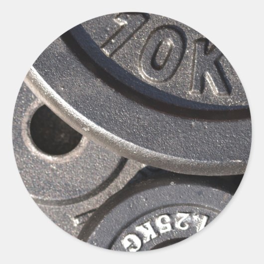 Sticker Rond Poids de la salle de sport (Devant)