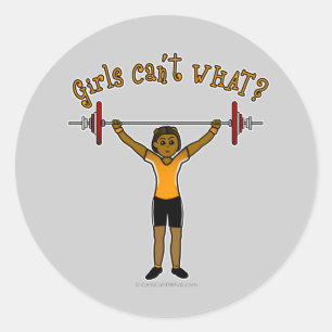 Sticker Rond Poids Lifter (foncé)