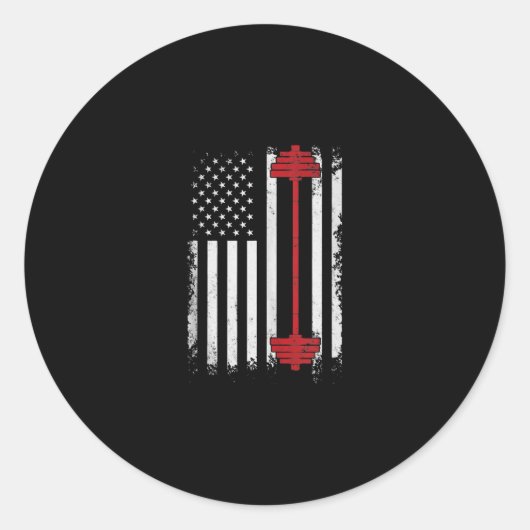 Sticker Rond Poids Lifting Flat Cadeaux Entraînement, Amateur D (Devant)