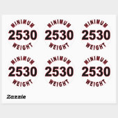 Sticker Rond Poids minimum 2530 ronde (Feuille)