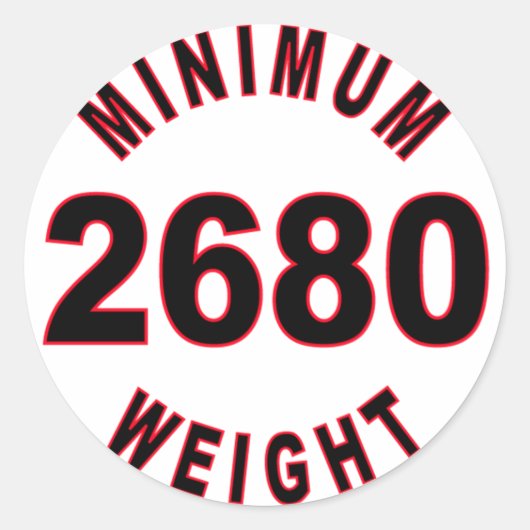 Sticker Rond Poids minimum 2680 rond (Devant)