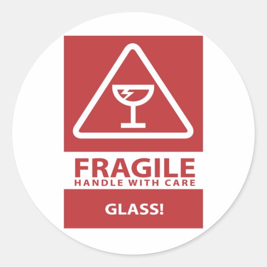 Sticker Rond Poignée avec soin (Devant)