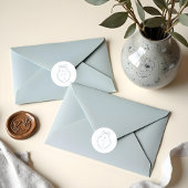 Sticker Rond Poignée Bleue Chic Bow & Poignon Monogram Crest