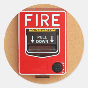 Sticker Rond Poignée d'alarme d'incendie