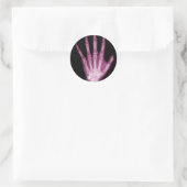 Sticker Rond Poignée de squelette rose (Sac)