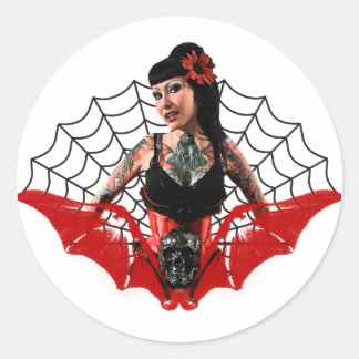 Sticker Rond Poignée de tatouage vers le haut