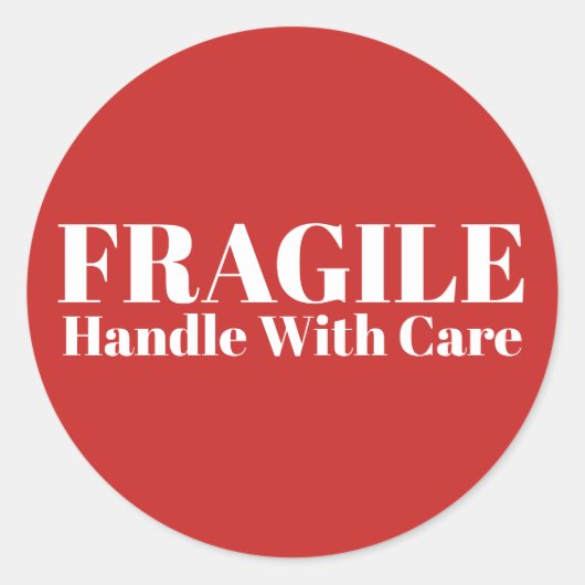 Sticker Rond Poignée Fragile Avec Soin (Devant)