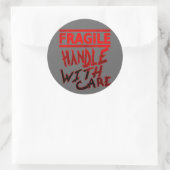Sticker Rond poignée fragile avec soin (Sac)