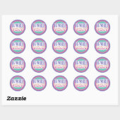 Sticker Rond Poignée fragile avec soin - couleurs personnalisée (Feuille)