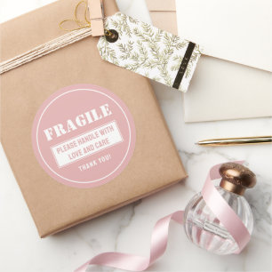 Sticker Rond Poignée fragile avec soin Mailing et emballage