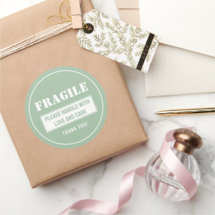 Sticker Rond Poignée fragile avec soin Mailing et emballage