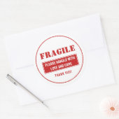 Sticker Rond Poignée fragile avec soin Mailing et emballage (Enveloppe)