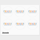 Sticker Rond Poignée Fragile Avec Soin - Petite Entreprise (Feuille)