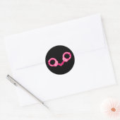 Sticker Rond Poignées roses (Enveloppe)