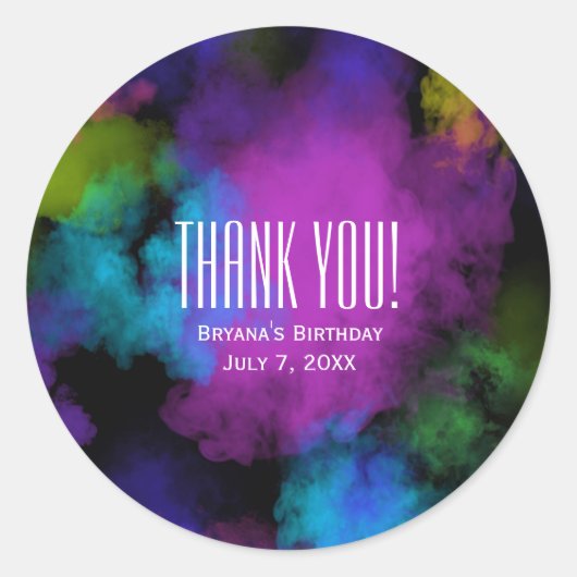 Sticker Rond Poignets de maquillage couleur beauté Anniversaire (Devant)