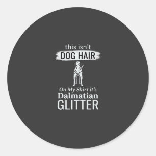 Sticker Rond Poils de chien dalmate pailletés drôle d'animal de