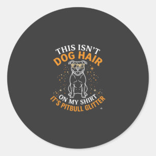 Sticker Rond Poils de chien Pitbull Paillettes Lunettes de sole