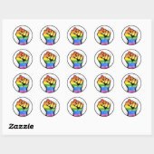 Sticker Rond Poing arc-en-ciel (Feuille)