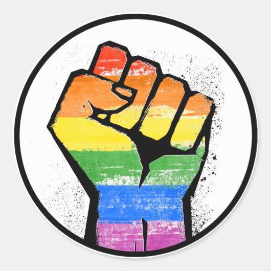 Sticker Rond Poing arc-en-ciel (Devant)