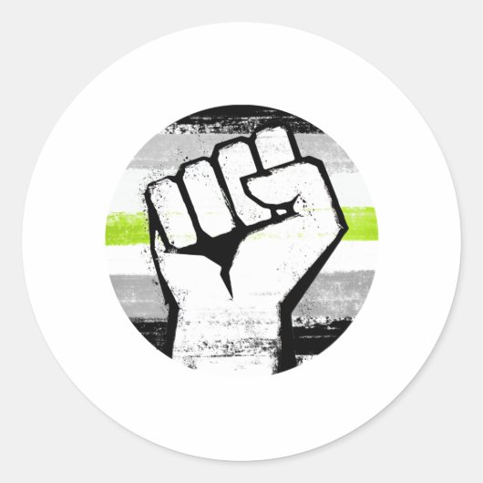 Sticker Rond Poing de Fierté Agender Imprimé Cercle (Devant)