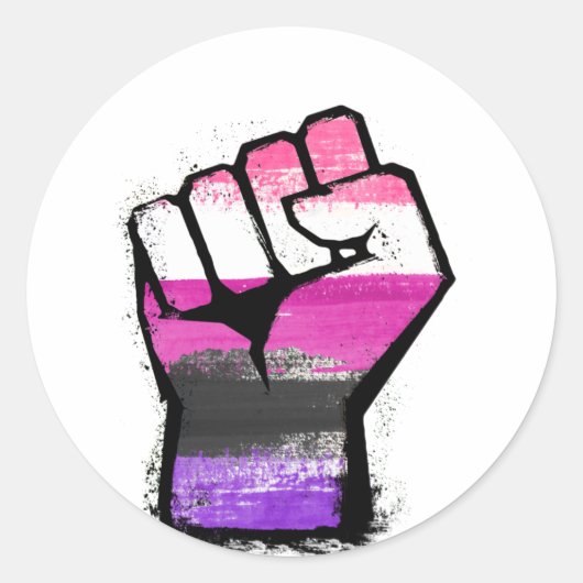 Sticker Rond Poing de fierté genderfluid (Devant)