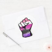Sticker Rond Poing de fierté genderfluid (Enveloppe)