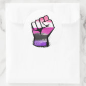 Sticker Rond Poing de fierté genderfluid (Sac)