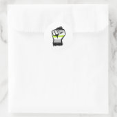 Sticker Rond Poing de protestation agender (Sac)