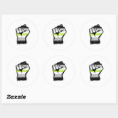 Sticker Rond Poing de protestation agender (Feuille)