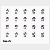Sticker Rond Poing de protestation asexué (Feuille)