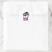 Sticker Rond Poing de protestation asexué (Sac)