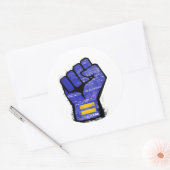 Sticker Rond Poing de protestation bleu (Enveloppe)