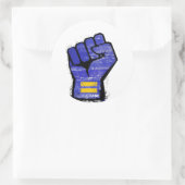 Sticker Rond Poing de protestation bleu (Sac)
