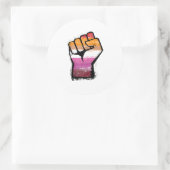 Sticker Rond Poing de protestation lesbienne (Sac)