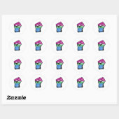 Sticker Rond Poing de protestation polysexuelle (Feuille)