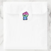 Sticker Rond Poing de protestation polysexuelle (Sac)