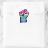 Sticker Rond Poing de protestation polysexuelle (Sac)