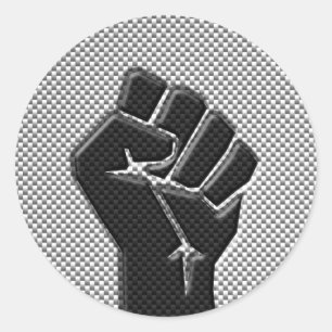 Sticker Rond Poing de solidarité en fibre de carbone